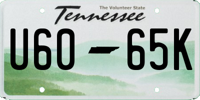TN license plate U6065K