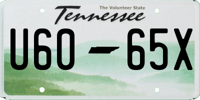 TN license plate U6065X