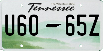 TN license plate U6065Z