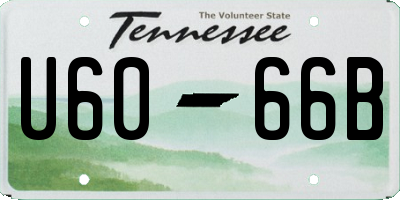 TN license plate U6066B