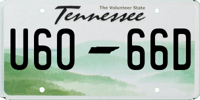 TN license plate U6066D