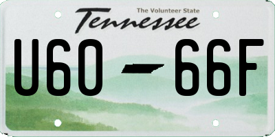 TN license plate U6066F
