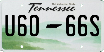 TN license plate U6066S