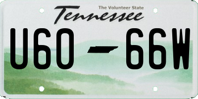 TN license plate U6066W