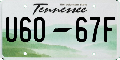 TN license plate U6067F