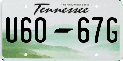 TN license plate U6067G