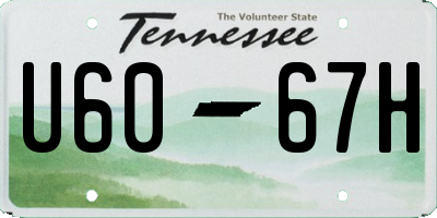 TN license plate U6067H