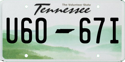TN license plate U6067I