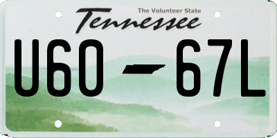 TN license plate U6067L