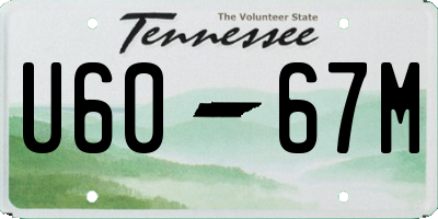 TN license plate U6067M