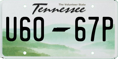 TN license plate U6067P