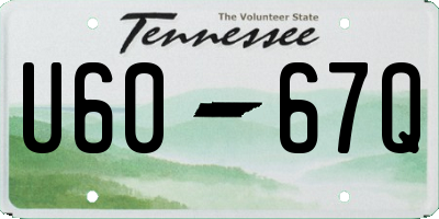 TN license plate U6067Q