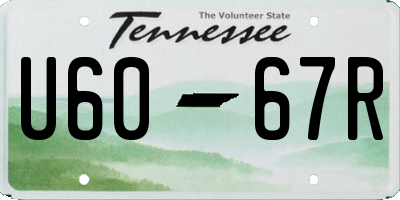 TN license plate U6067R