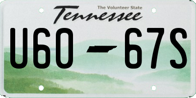 TN license plate U6067S