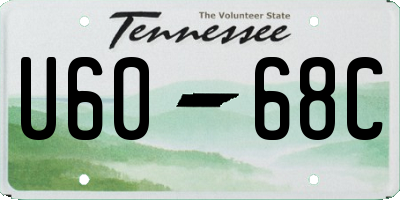 TN license plate U6068C