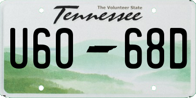 TN license plate U6068D