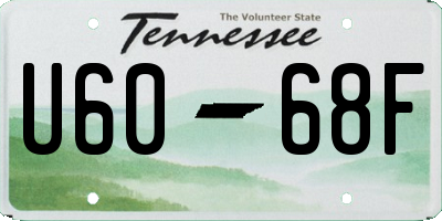 TN license plate U6068F