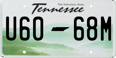TN license plate U6068M