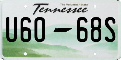 TN license plate U6068S