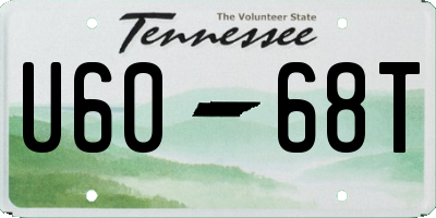 TN license plate U6068T