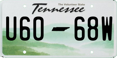 TN license plate U6068W
