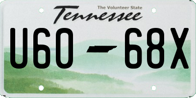TN license plate U6068X