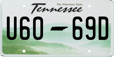 TN license plate U6069D