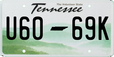 TN license plate U6069K