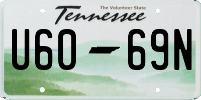 TN license plate U6069N