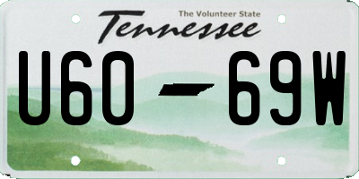 TN license plate U6069W