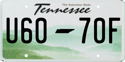 TN license plate U6070F