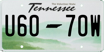 TN license plate U6070W