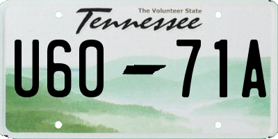 TN license plate U6071A