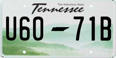 TN license plate U6071B