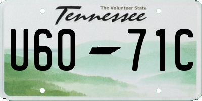 TN license plate U6071C