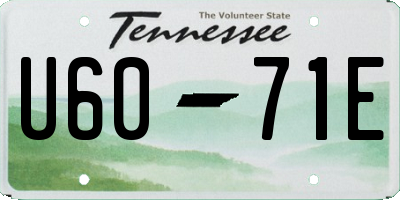 TN license plate U6071E
