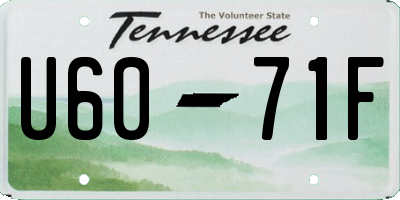 TN license plate U6071F