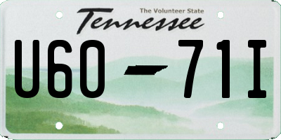 TN license plate U6071I