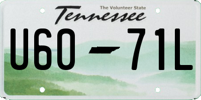 TN license plate U6071L