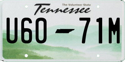TN license plate U6071M