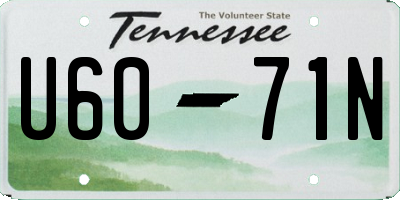 TN license plate U6071N