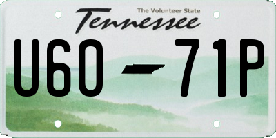 TN license plate U6071P
