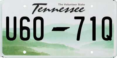TN license plate U6071Q