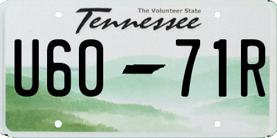 TN license plate U6071R