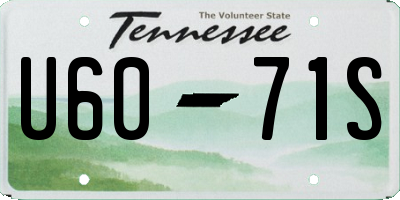 TN license plate U6071S