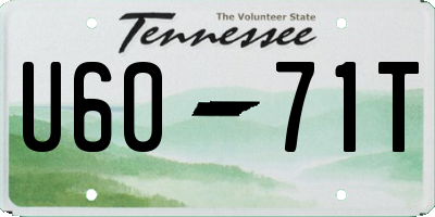 TN license plate U6071T