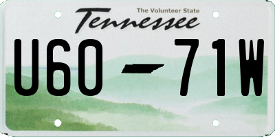 TN license plate U6071W