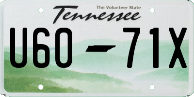 TN license plate U6071X