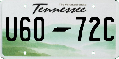 TN license plate U6072C