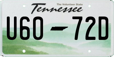 TN license plate U6072D